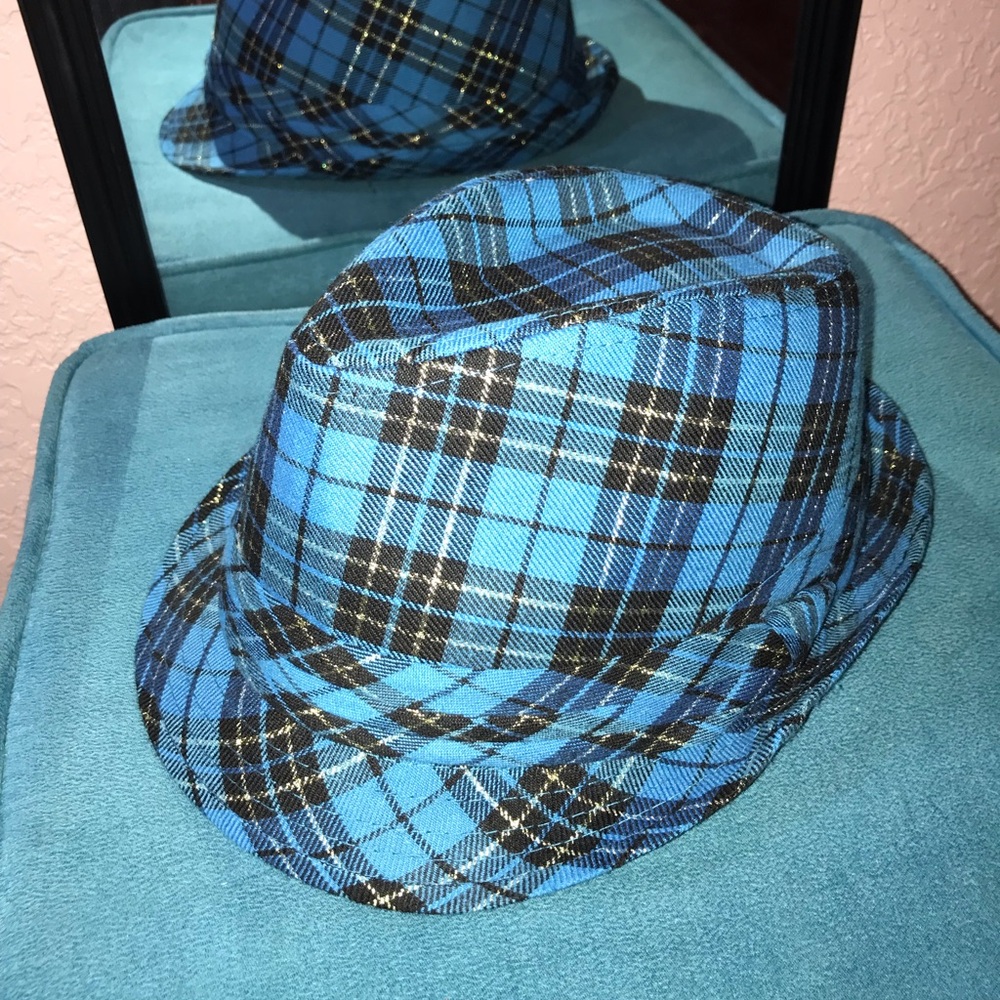Blue fedora hat